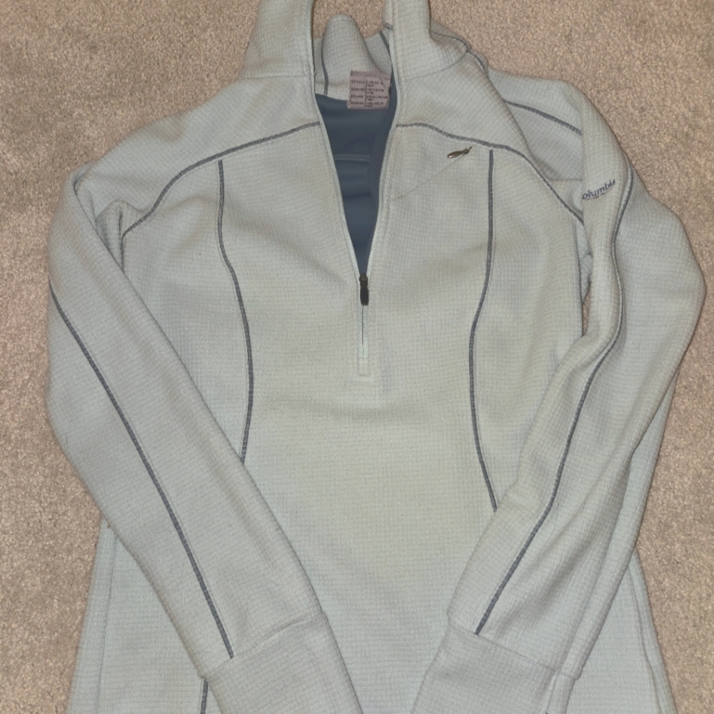 Womens Extra Small Colombia Titanium Light Blue Quarter-Zip Pullover